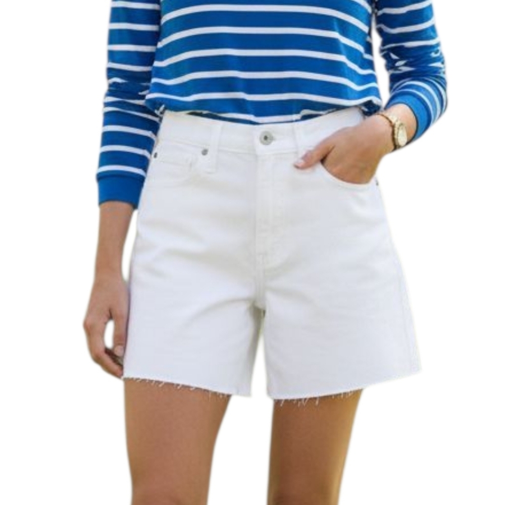 Madewell White Jean Shorts with Magic Pockets